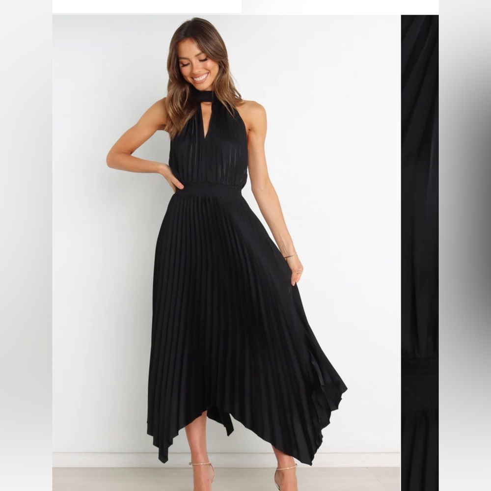 Petal&Pup black pleated high neck dress